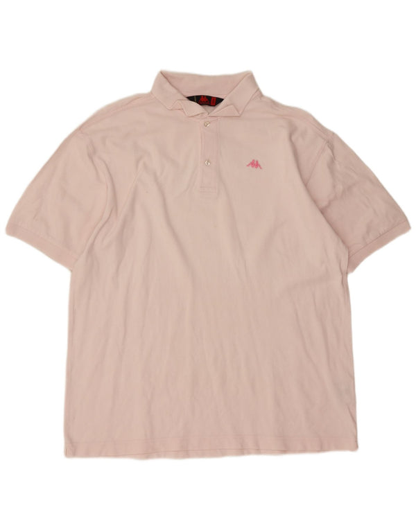 Camisa polo masculina Kappa Regular Fit grande algodão rosa