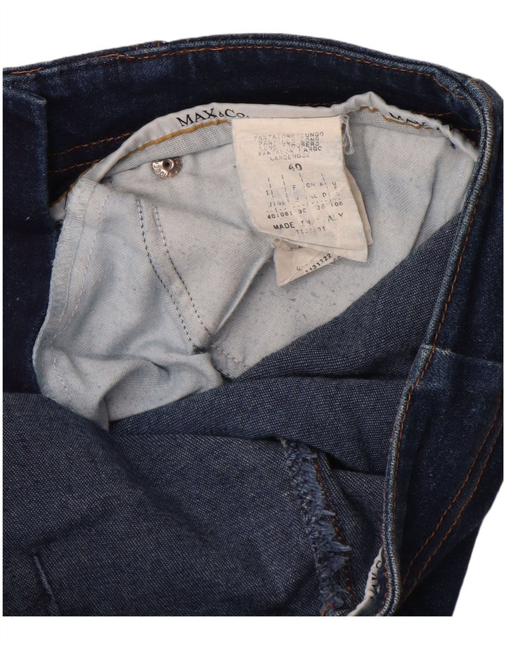 Max & Co. Jeans Slim Feminino Reino Unido 8 Pequeno W26 L32 Azul Algodão