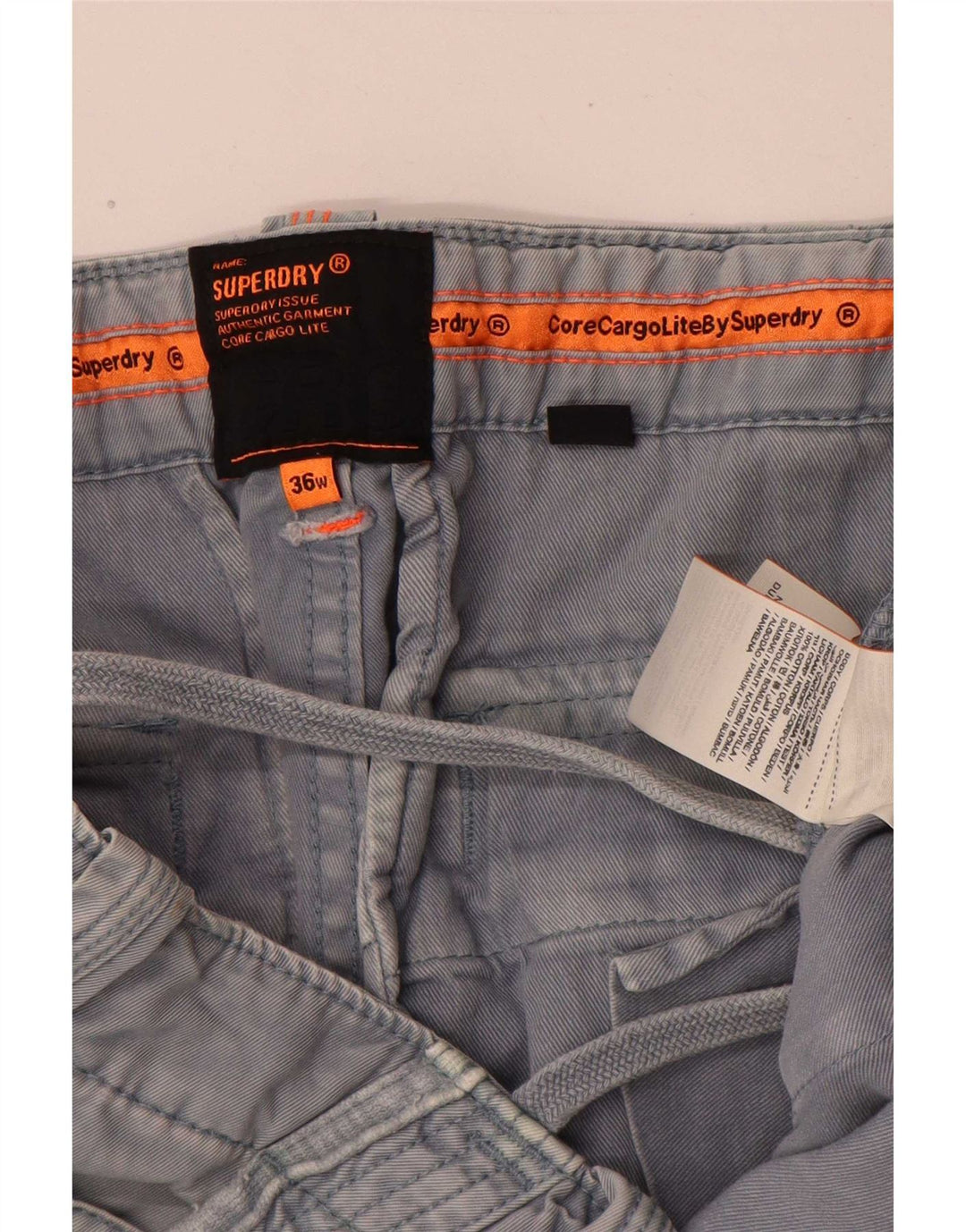 Superdry Mens Cargo Shorts W36 Grande Algodão Azul