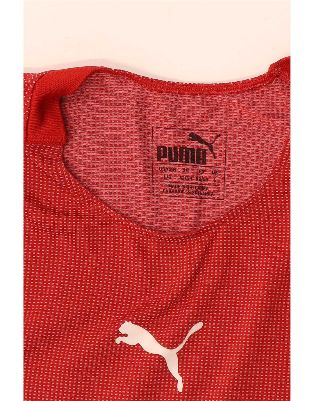 Puma Mens Graphic T-Shirt Top Grande Listrado Vermelho