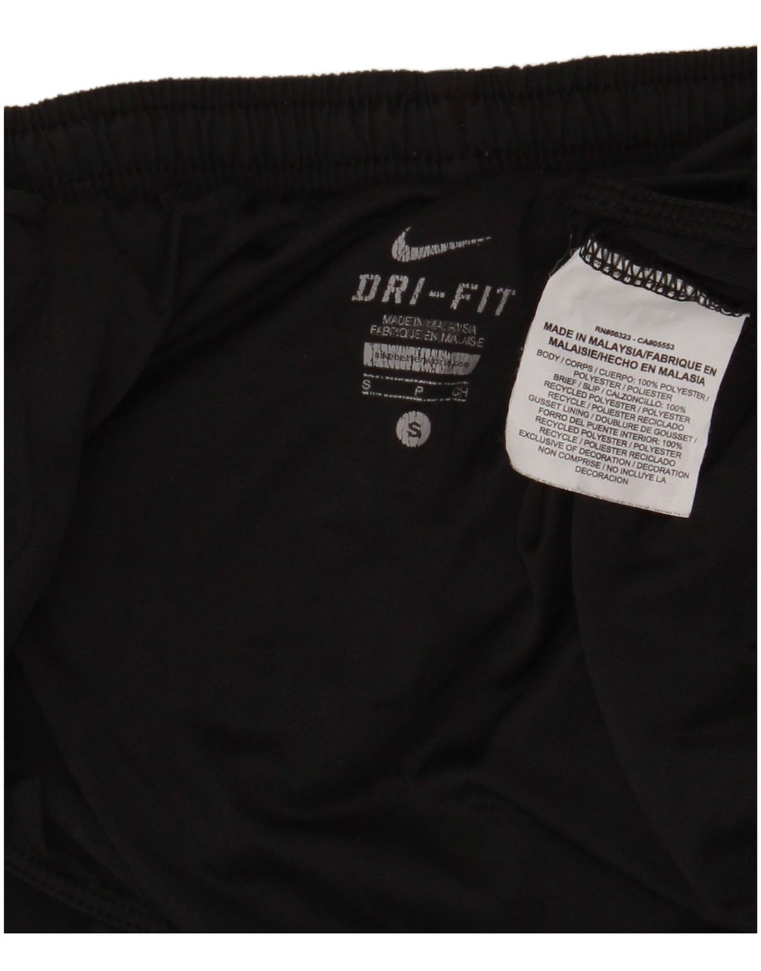 Shorts esportivos femininos Nike Dri Fit UK 8 pequenos poliéster preto