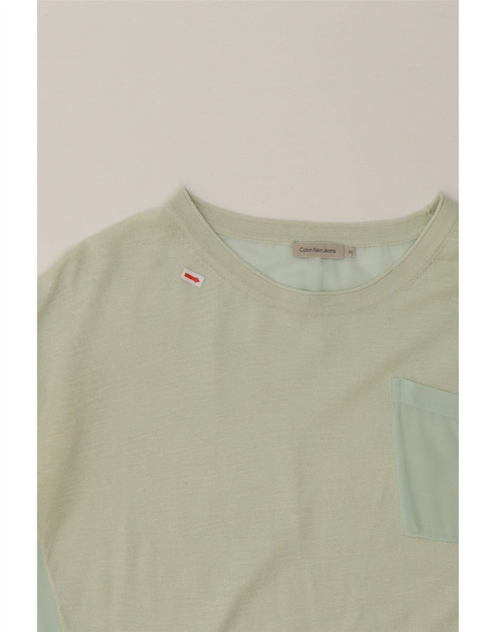 CALVIN KLEIN Womens T-Shirt Top UK 14 Medium Green Vintage Calvin Klein and Second-Hand Calvin Klein from Messina Hembry 