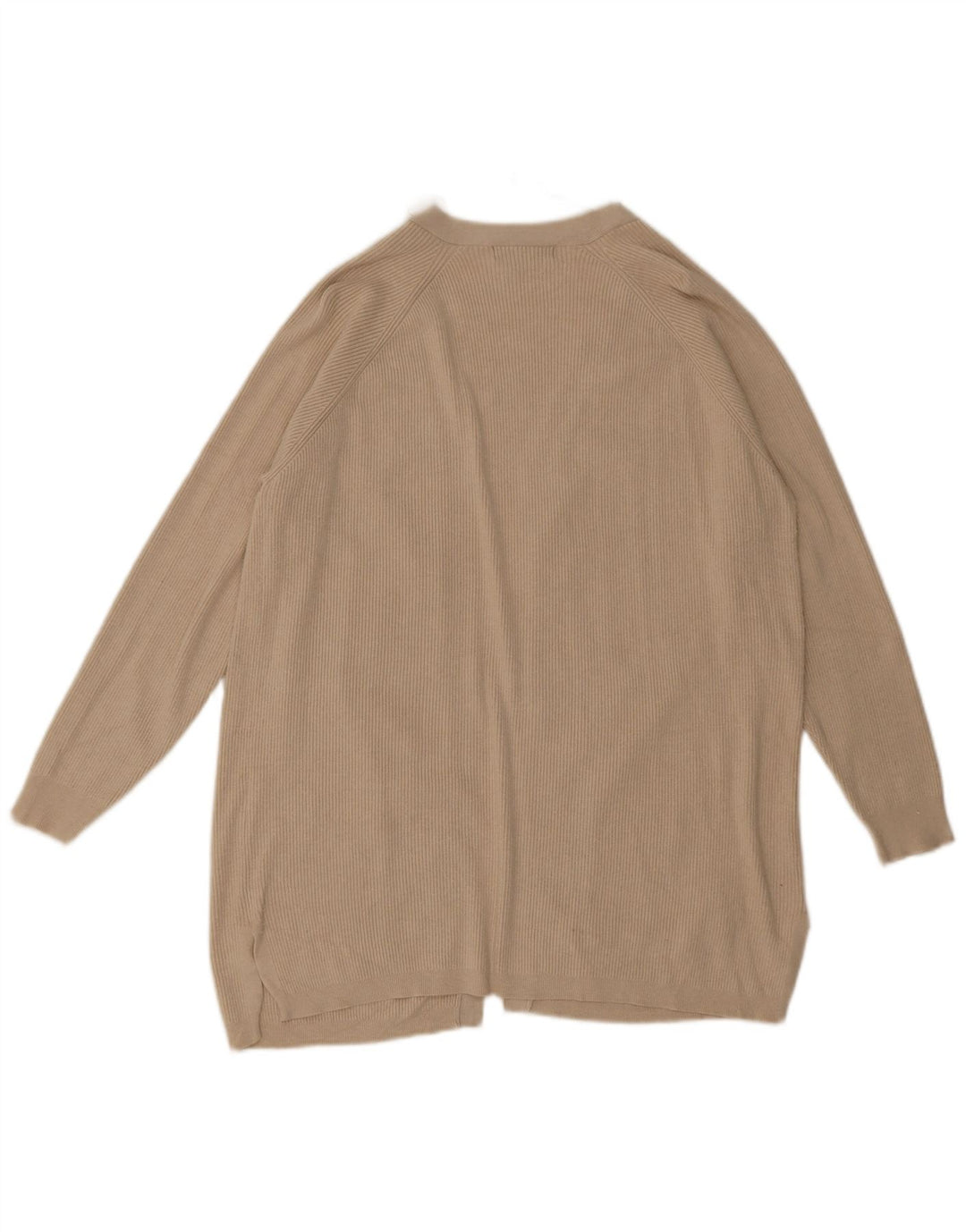 Marks & Spencer Suéter feminino Longline Open Cardigan Reino Unido 14 Grande Bege