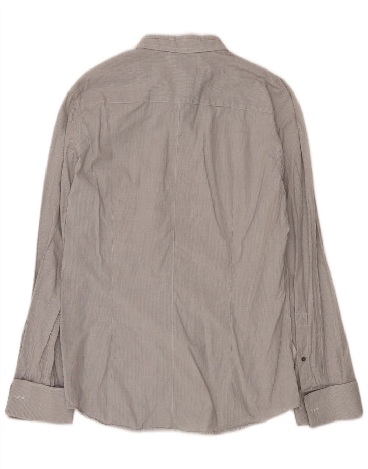 Camisa formal masculina Calvin Klein Slim Fit cinza médio algodão guingão