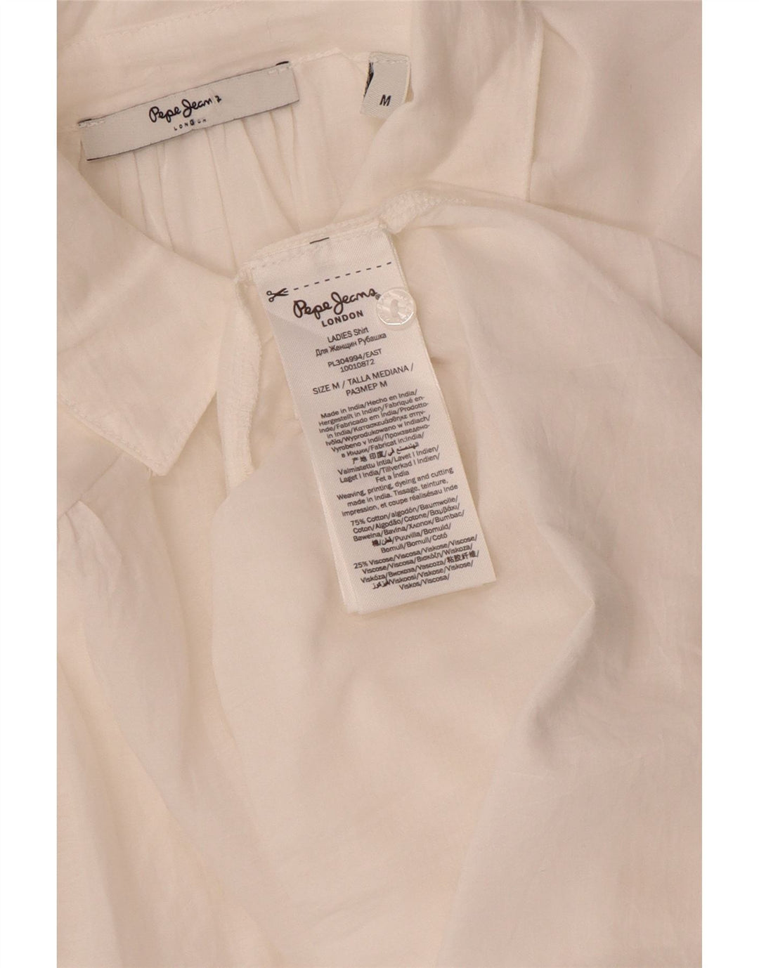 Camisa oversized feminina PEPE Jeans UK 14 médio algodão branco