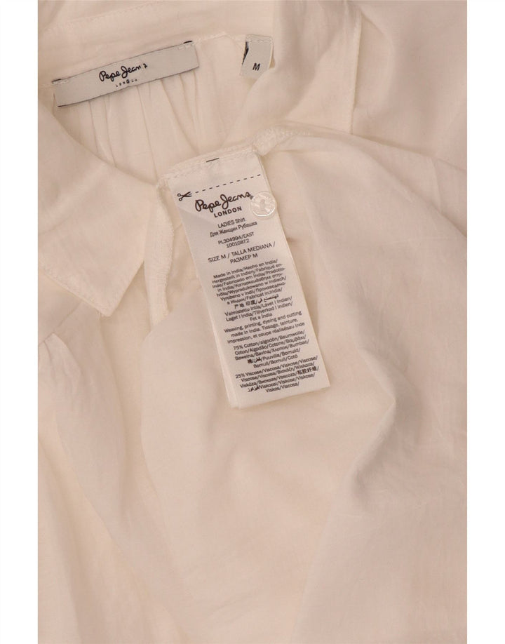 Camisa oversized feminina PEPE Jeans UK 14 médio algodão branco