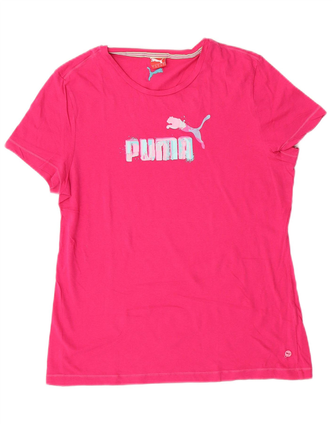 Puma Camiseta Feminina Graphic Top UK 14 Médio Rosa