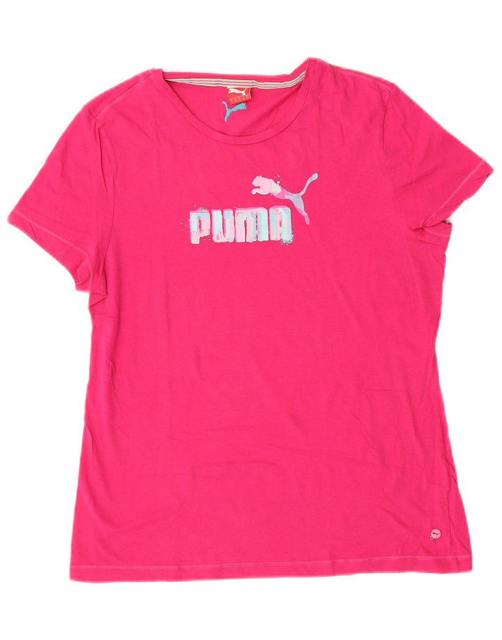 Puma Camiseta Feminina Graphic Top UK 14 Médio Rosa