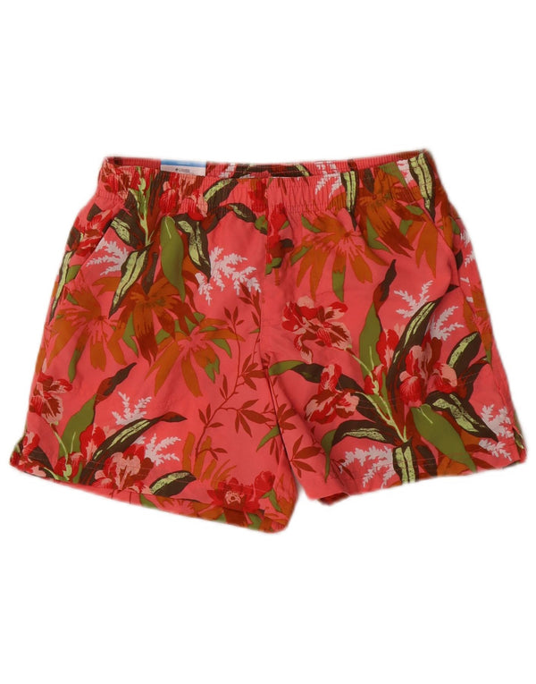 Shorts esportivos femininos Columbia Regular Fit UK 6 XS rosa floral nylon