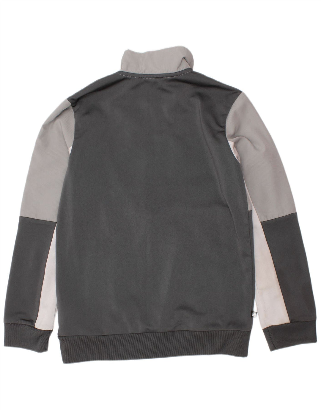 ADIDAS Meninos Zip Neck Sweatshirt Jumper 7-8 Anos Cinza Colorblock