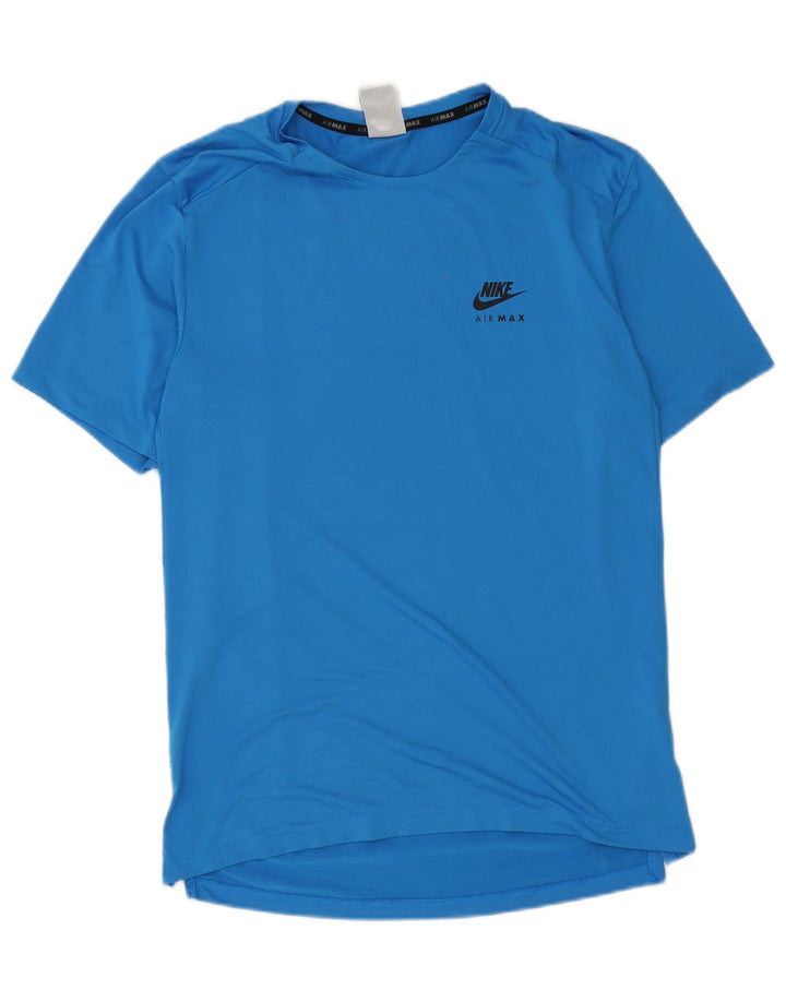 Camiseta Nike masculina gráfica top pequeno azul poliéster