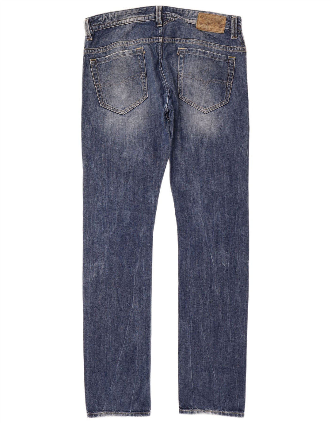 Jeans retos masculinos diesel desgastados W32 L34 algodão azul