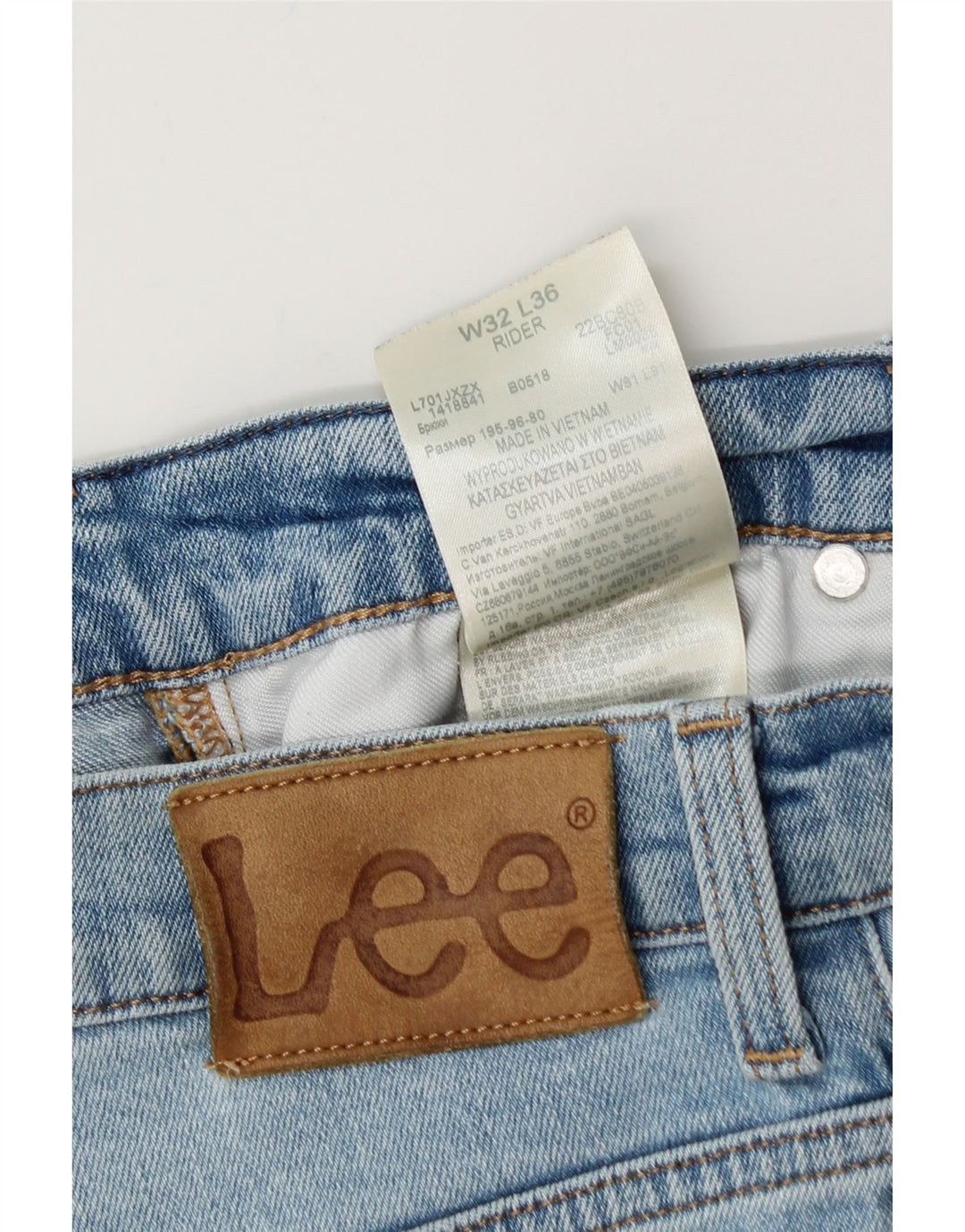 LEE Mens Rider Slim Jeans W32 L36 Azul Algodão
