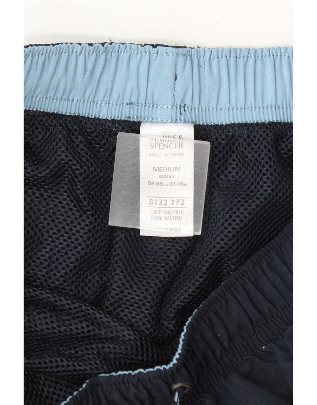 Shorts de natação masculino Marks & Spencer médio azul marinho colorblock