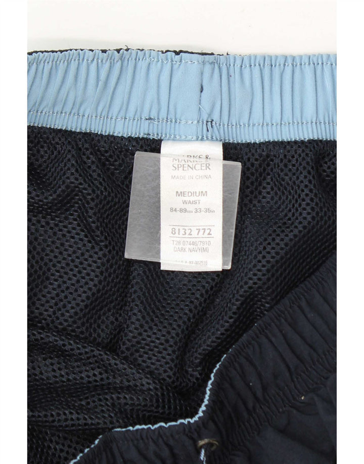 Shorts de natação masculino Marks & Spencer médio azul marinho colorblock