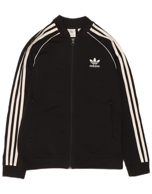 Casaco de treino Adidas para meninas 11-12 anos preto poliéster