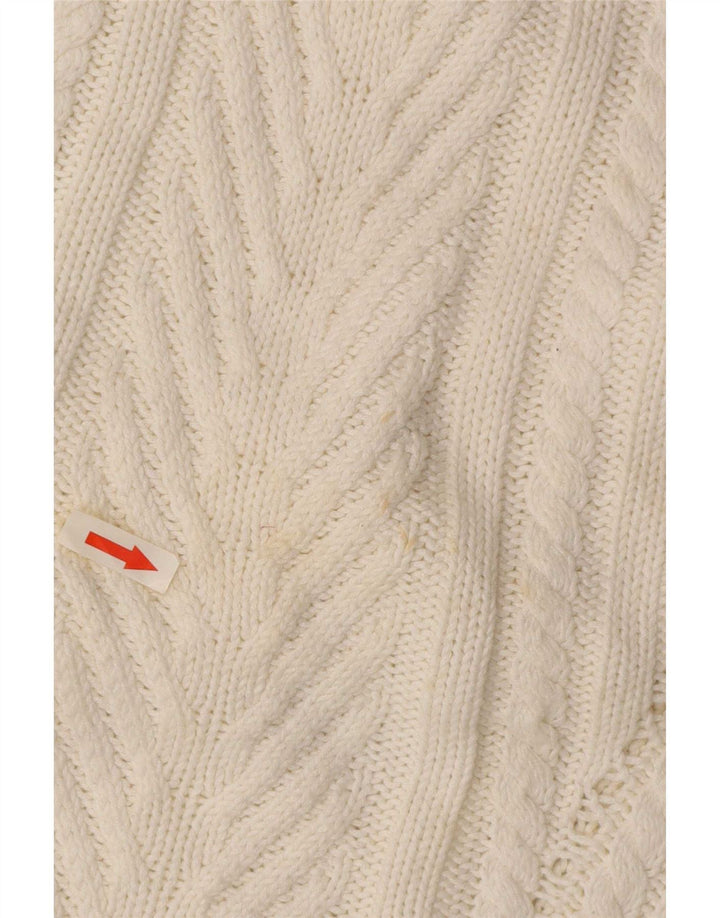 Suéter feminino Zara com gola alta e gola alta, tamanho UK 10, pequeno, branco