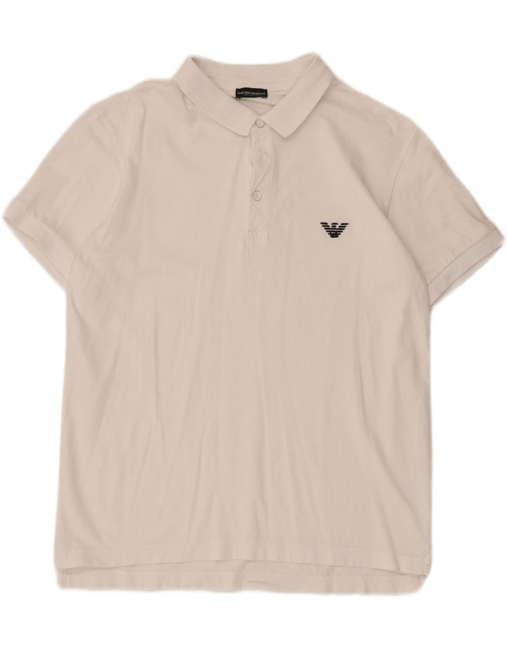 Camisa polo masculina Emporio Armani média branca