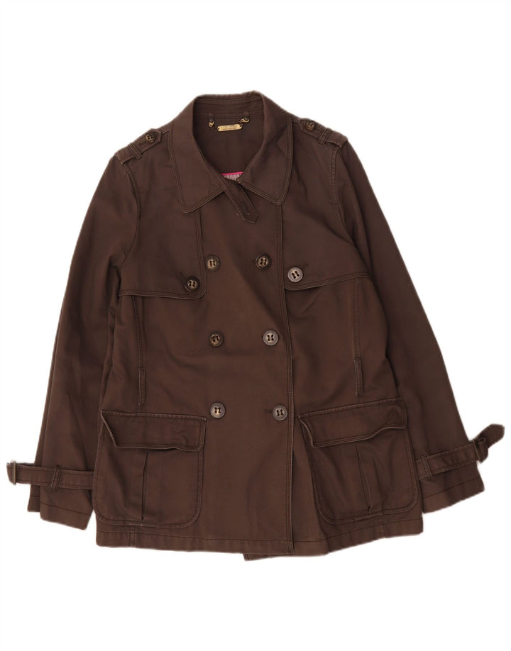 Casaco impermeável feminino Marks & Spencer Autograph Reino Unido 14 algodão marrom médio