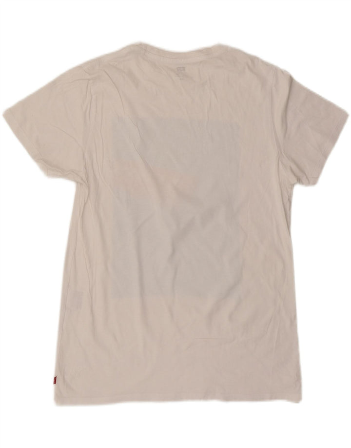 Camiseta feminina gráfica LEVI'S UK 16 grande branca