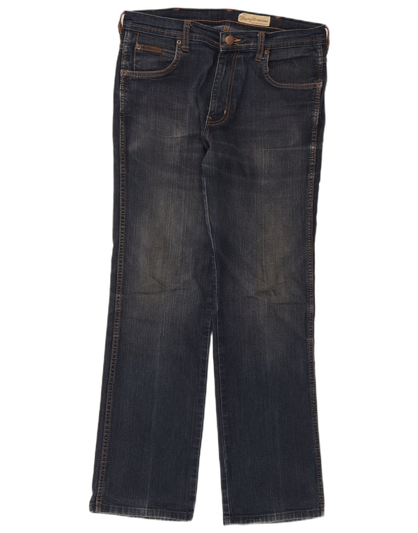 Wrangler Mens Arizona Stretch Straight Jeans W33 L30 Azul Marinho Algodão