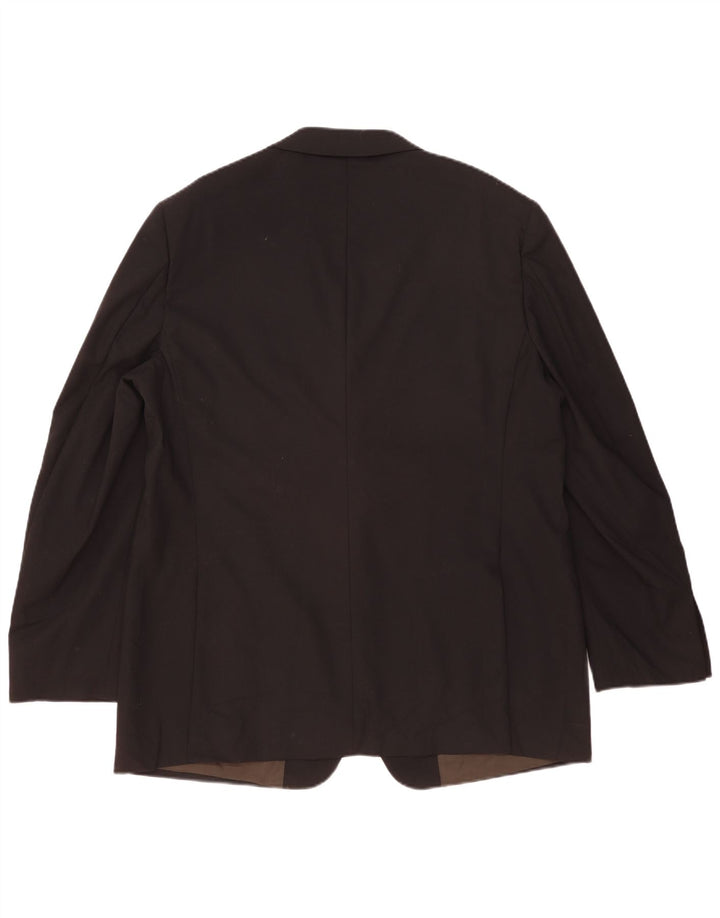 Jaqueta blazer masculina de 2 botões Marks & Spencer Reino Unido 46 XL lã preta