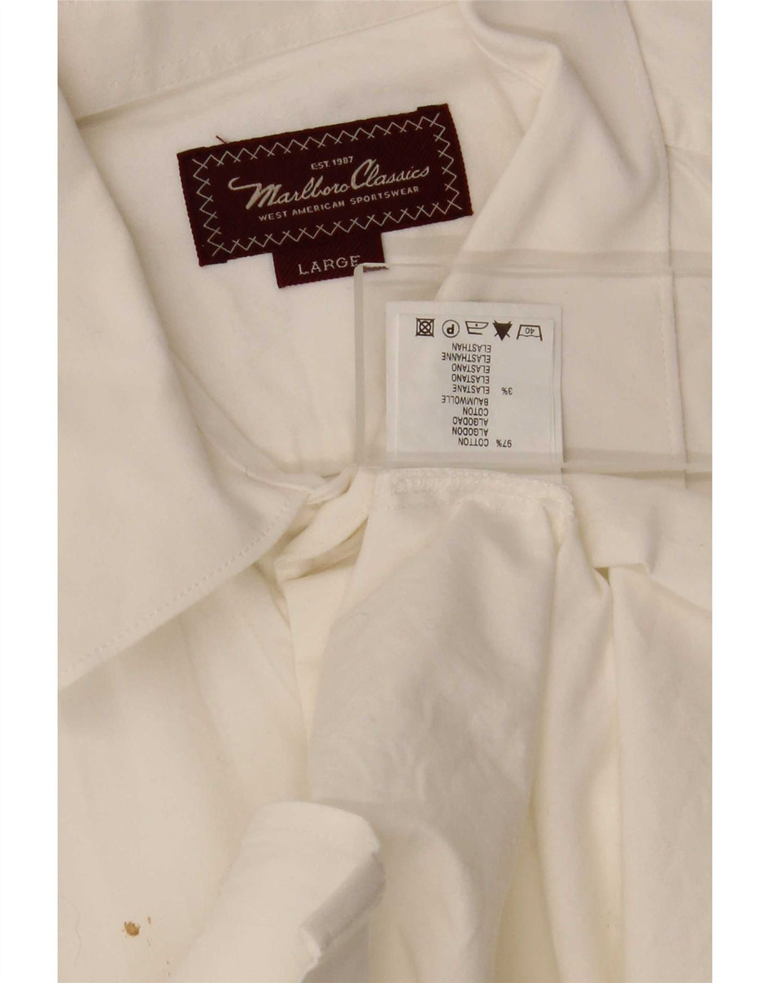 Camisa masculina Marlboro Classics grande algodão branco