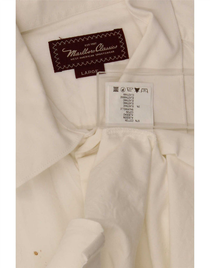 Camisa masculina Marlboro Classics grande algodão branco