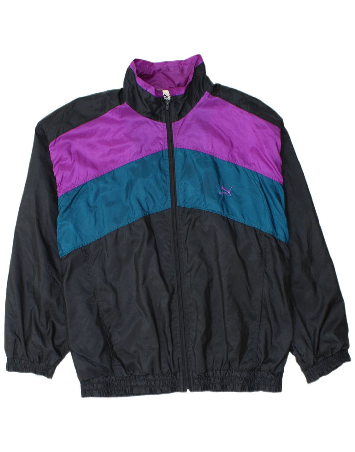 Puma Mens Oversized Tracksuit Top Jaqueta Médio Preto Colourblock Poliamida