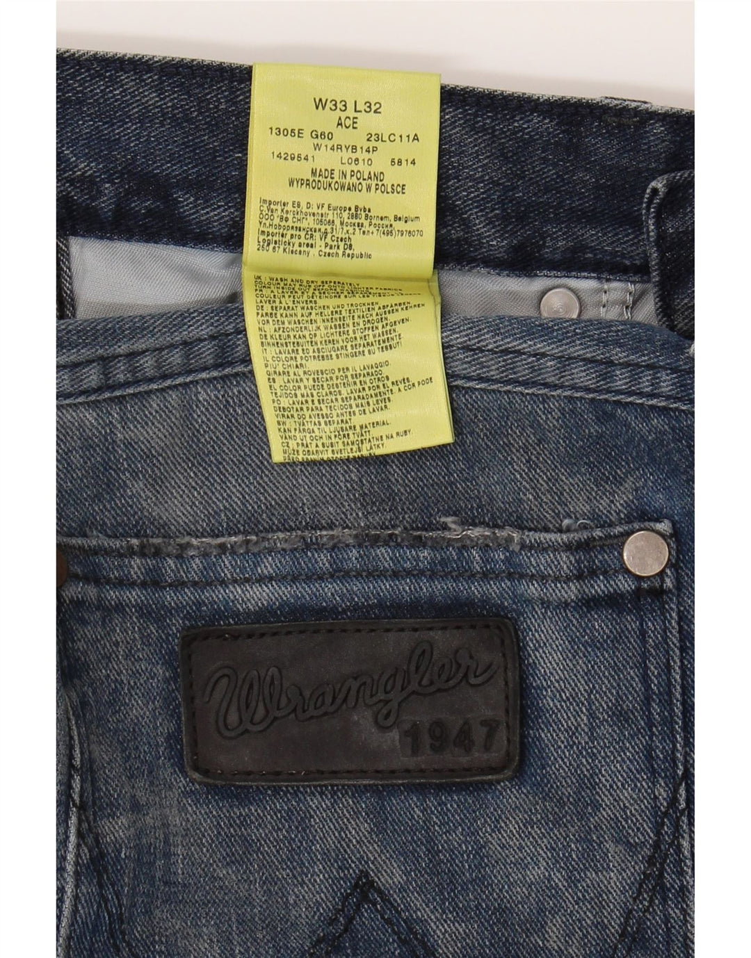 WRANGLER Masculino Ace Straight Jeans W33 L28 Azul Algodão