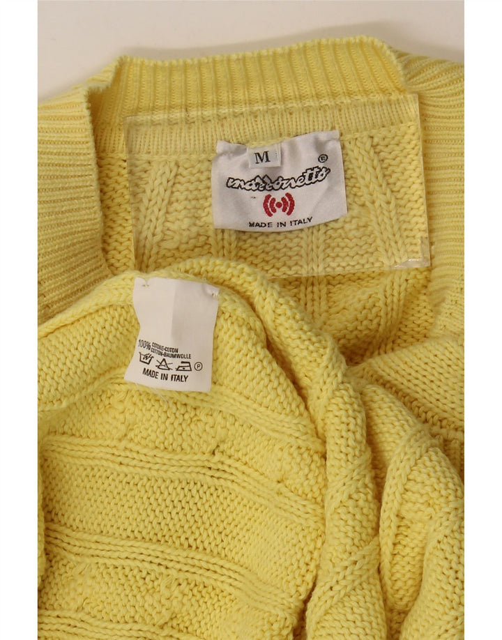 Suéter masculino MARRONETTO com decote em V de algodão amarelo médio