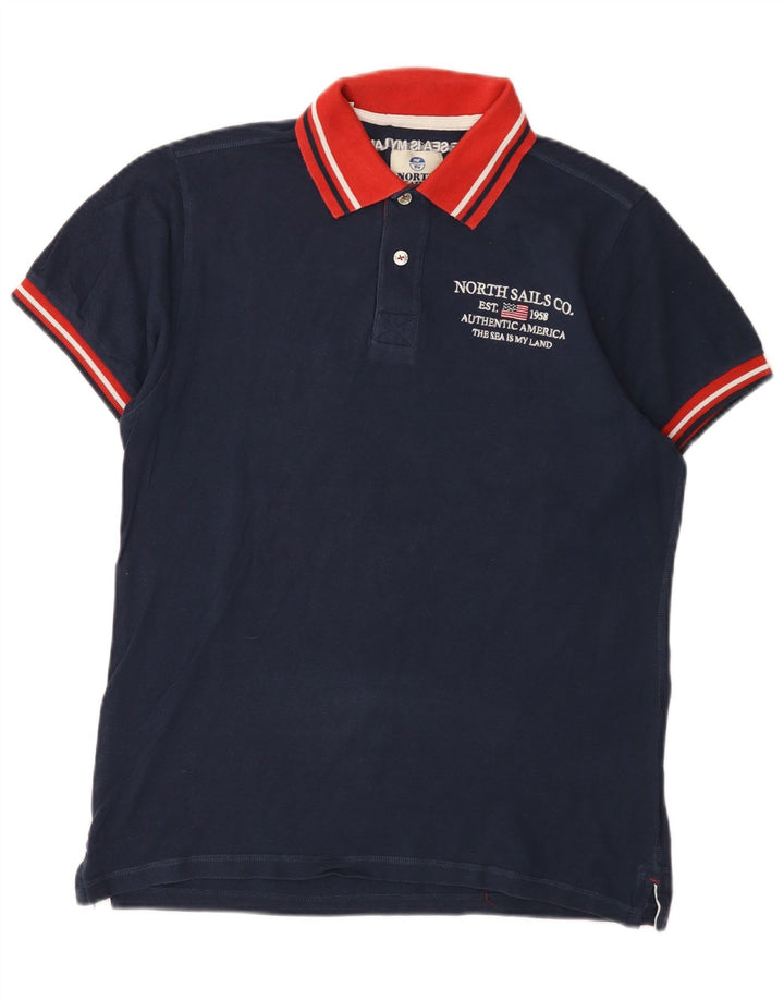 Camisa polo masculina North Sails grande algodão colorblock azul marinho