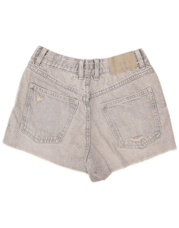 Zara Girls Shorts jeans desgastados 11-12 anos W24 cinza