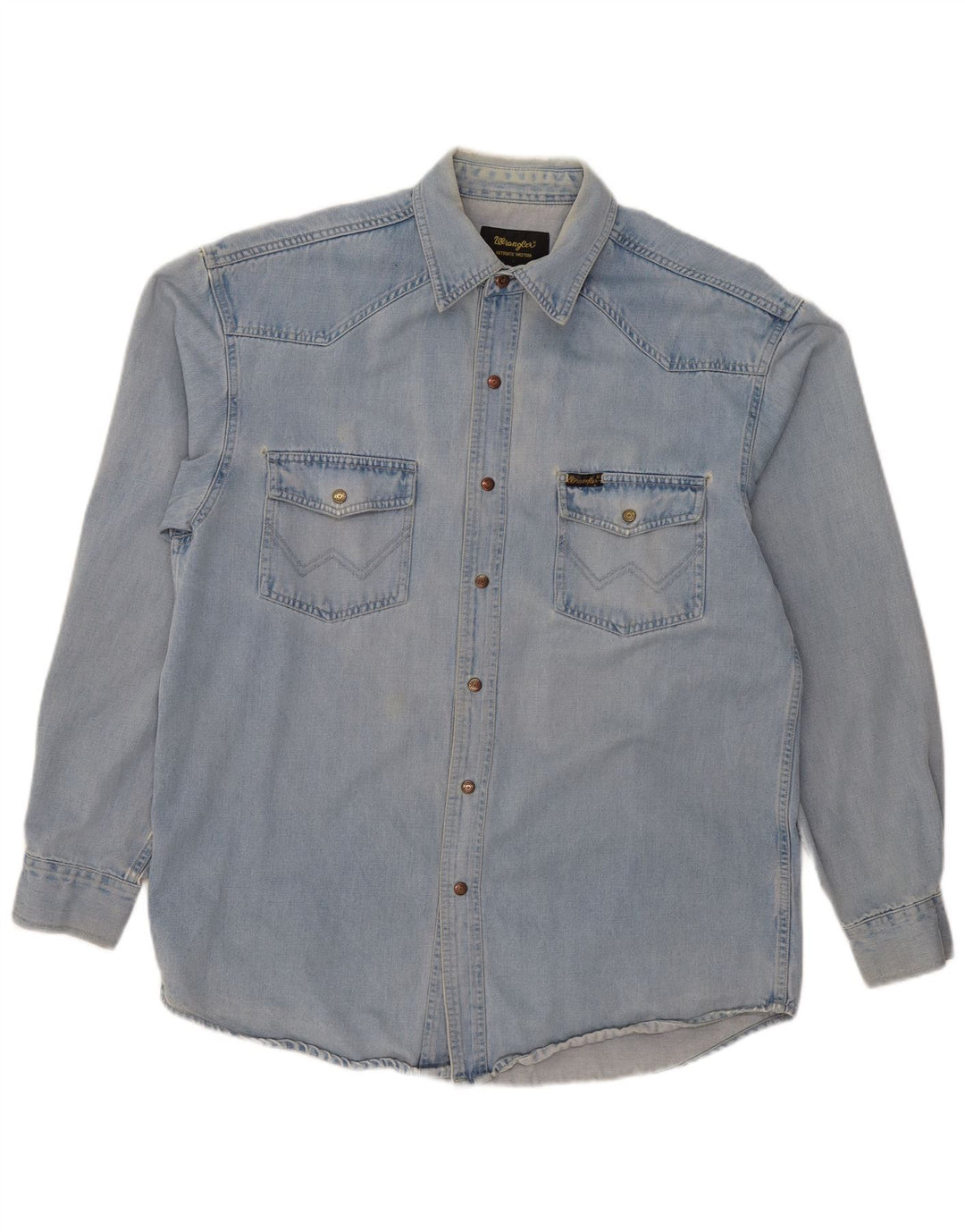 Camisa jeans masculina WRANGLER grande azul