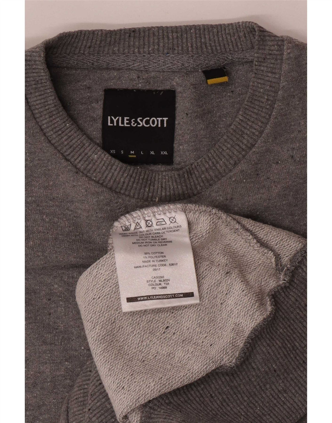 Lyle & Scott moletom masculino moletom cinza médio algodão