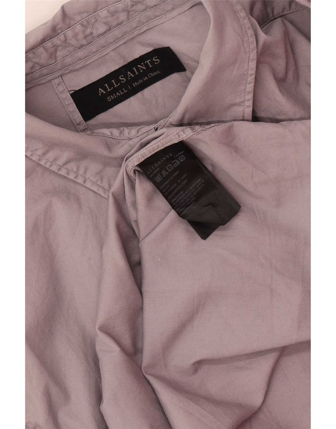 Camisa masculina All Saints pequena cinza algodão