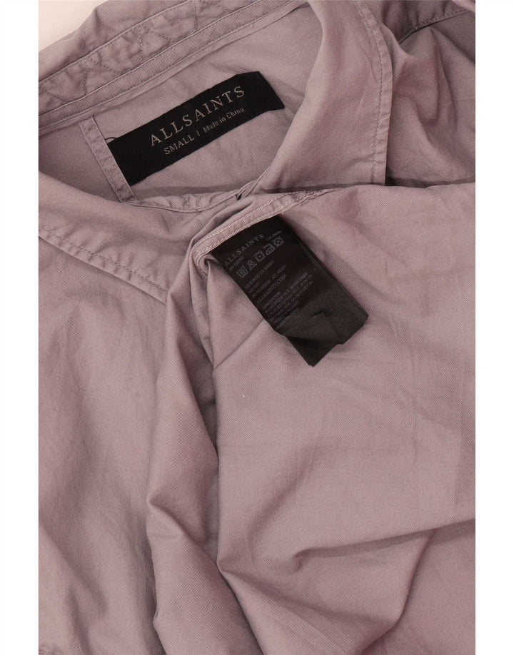 Camisa masculina All Saints pequena cinza algodão