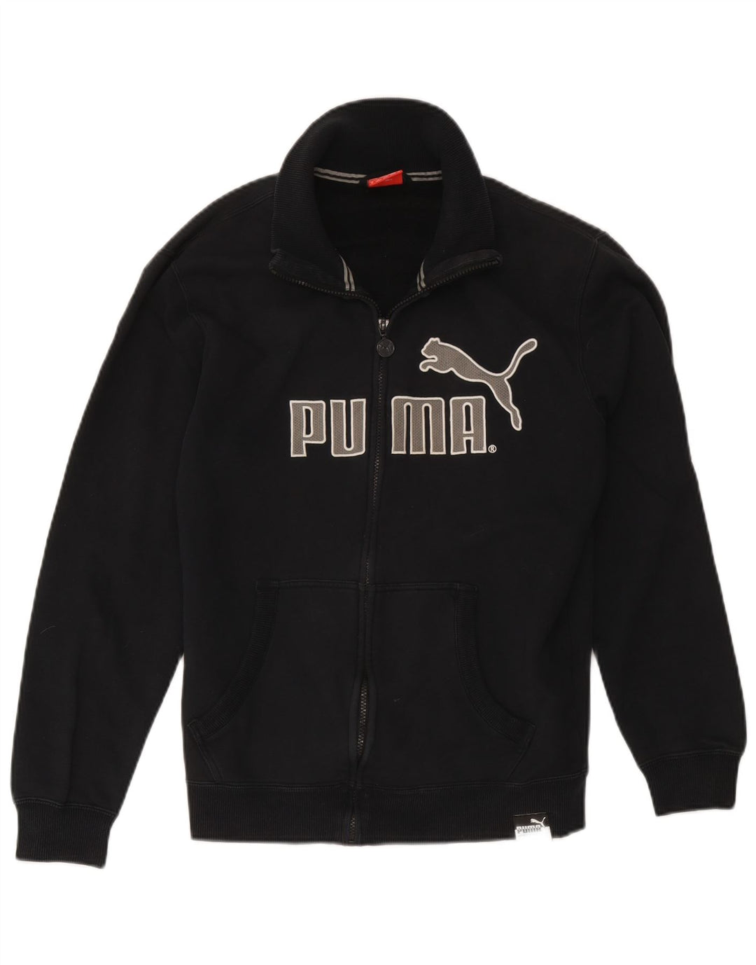 Puma Mens Graphic Tracksuit Top Jaqueta Médio Algodão Preto
