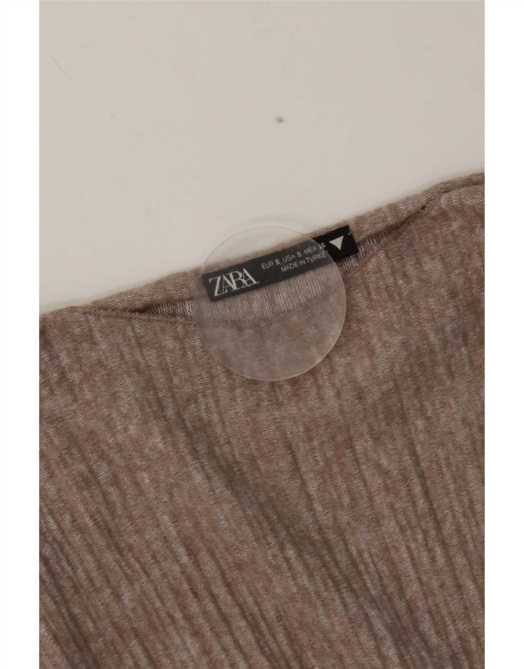 Zara Blusa Crop Feminina Top Reino Unido 10 Pequeno Marrom