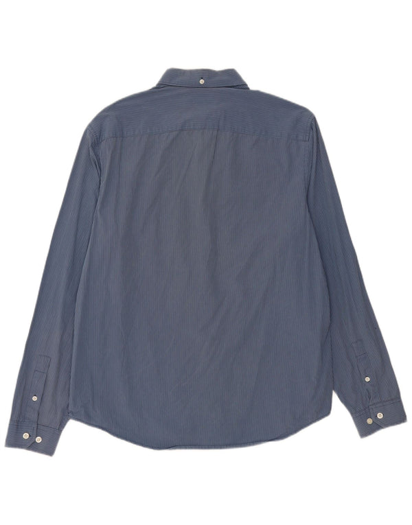 Camisa masculina Penguin Heritage Slim Fit grande listra azul