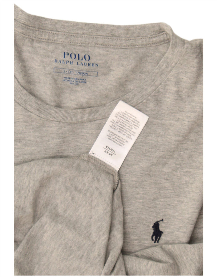 Top masculino Polo Ralph Lauren manga comprida pequeno algodão cinza