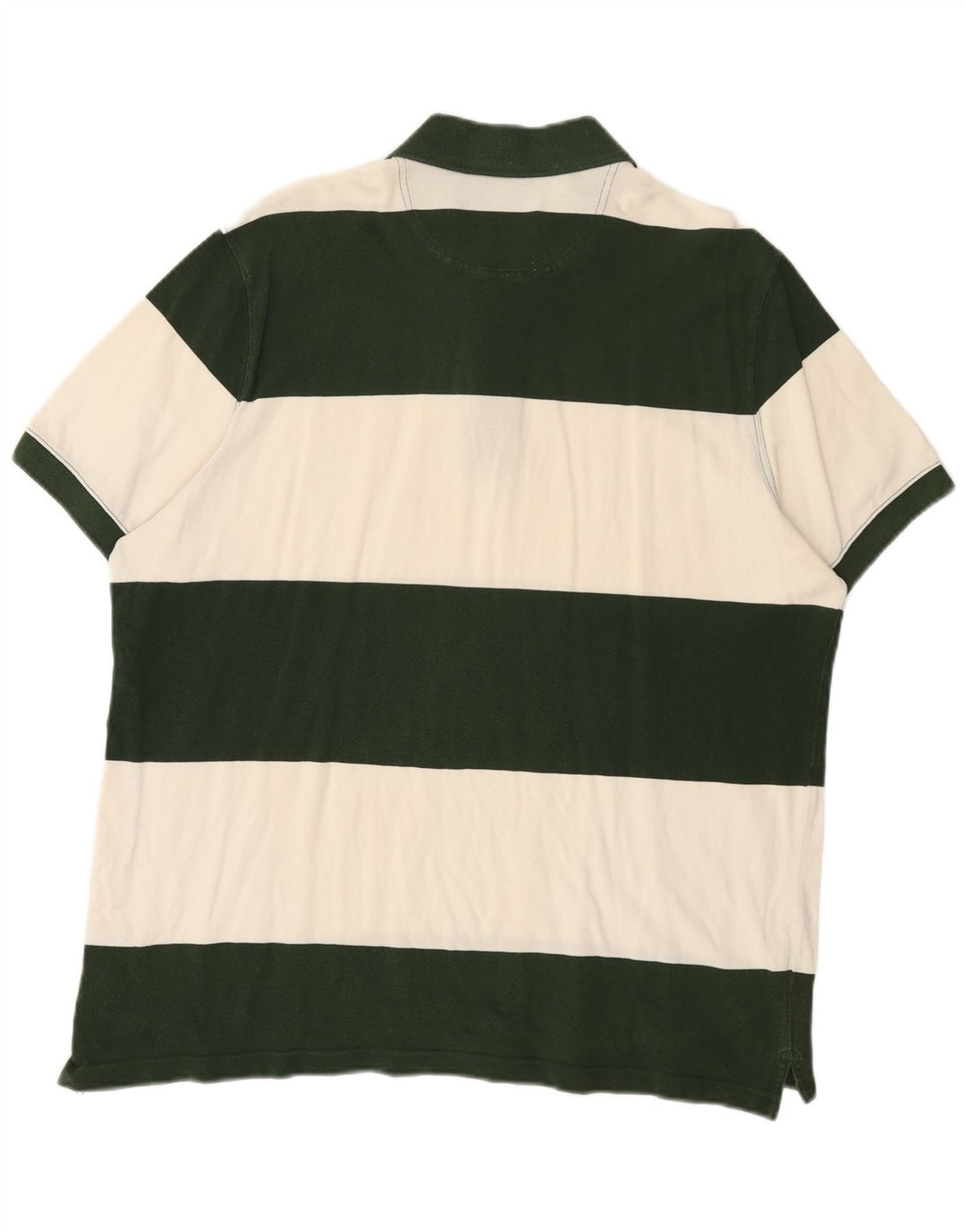 Camisa polo masculina Massimo Dutti grande algodão listrado verde