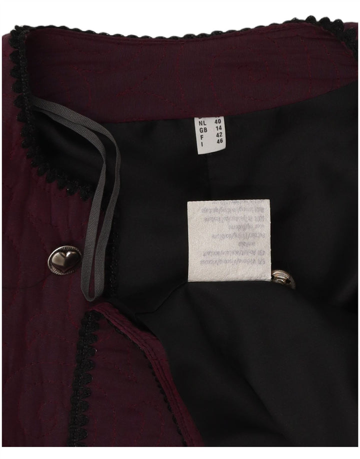 Jaqueta Bolero Feminina Vintage UK 14 Viscose Roxa Média