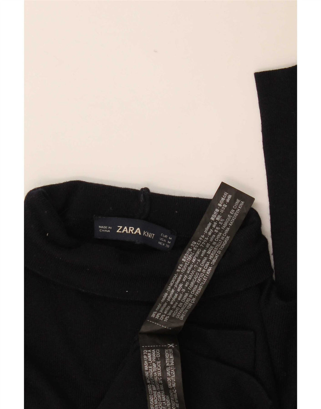 Blusa feminina Zara Top UK 12 Médio Azul Marinho Modal