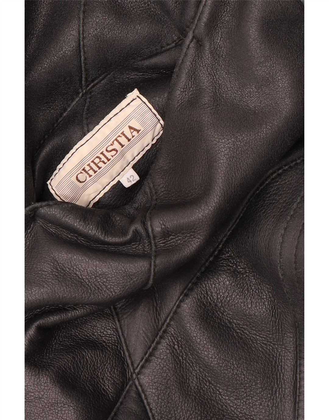 Casaco feminino grande de shearling Christia EU 42 grande azul marinho