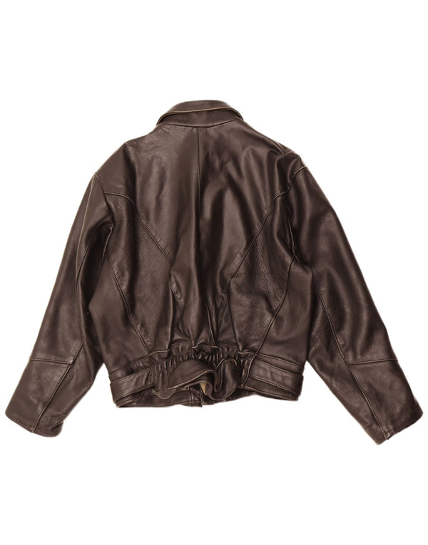 Jaqueta masculina vintage de couro para motociclista UK 38 média preta