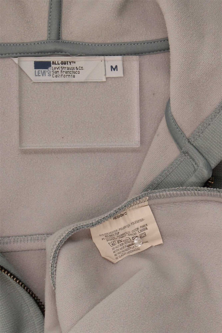 Suéter masculino LEVI'S com capuz e gola com zíper, poliéster cinza médio