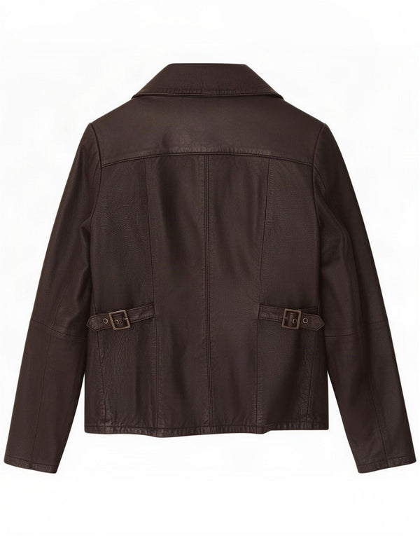 Jaqueta de couro militar feminina Superdry Reino Unido 6 XS Preto