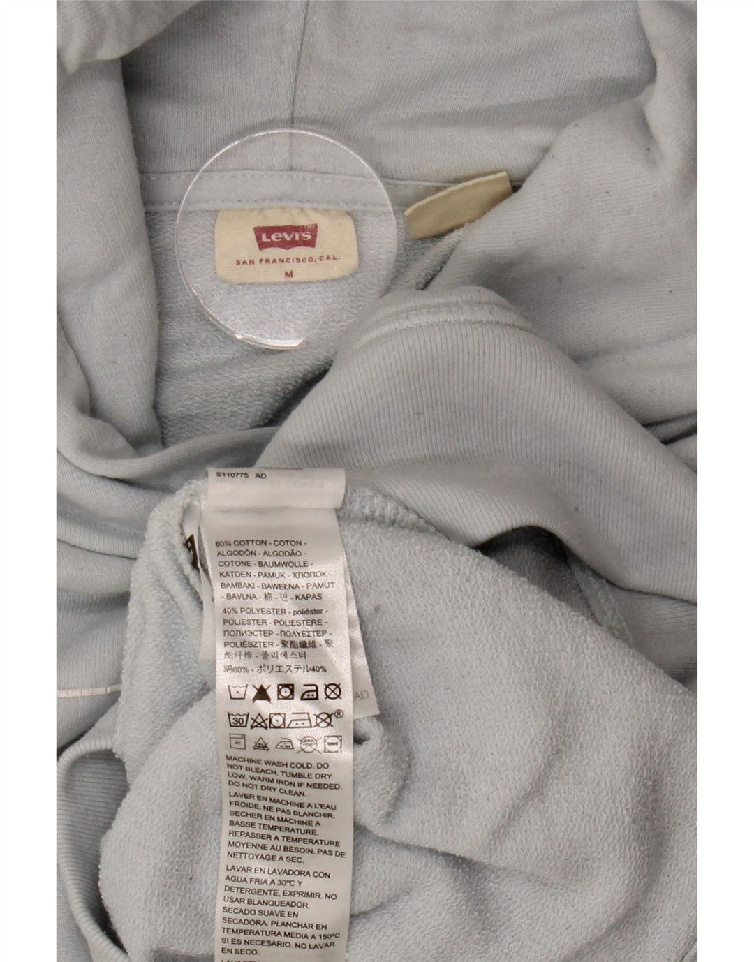 Suéter com capuz gráfico feminino Levi's UK 14 algodão azul médio