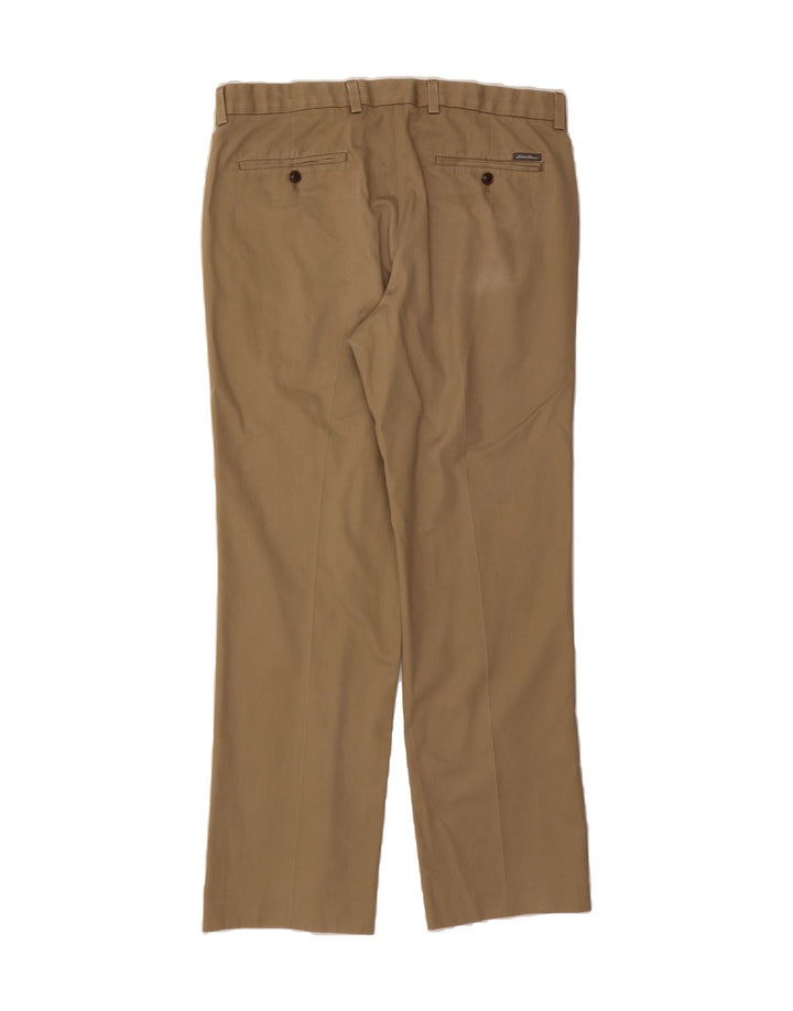 EDDIE BAUER Mens Straight Chino Trousers W35 L32 Beige Cotton Vintage Eddie Bauer and Second-Hand Eddie Bauer from Messina Hembry 